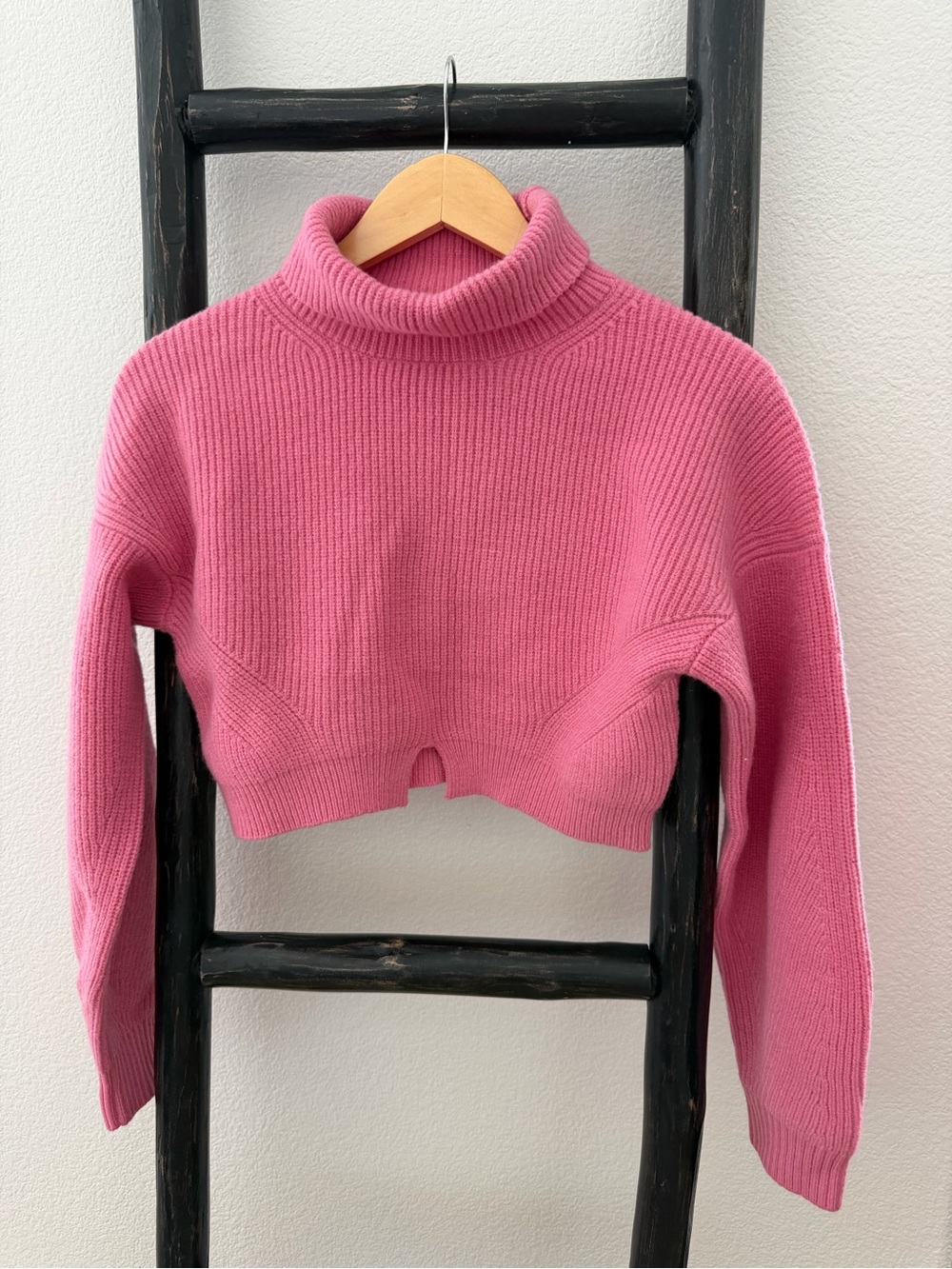 A.L.C. Cropped Pink Turtleneck Sweater